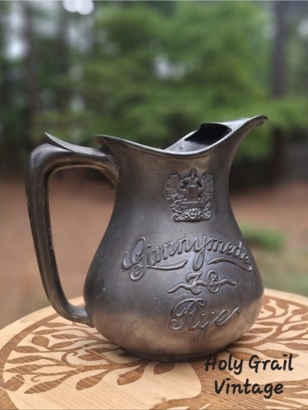 1920's Pre-Prohabition Gannymede 76 Rye Silverplated Advertising Pitcher